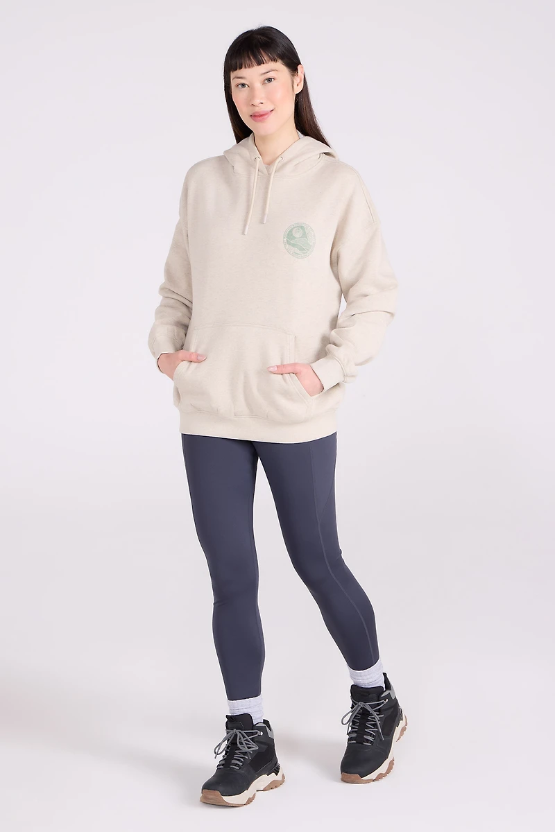 Printed Mountain Collage Womens Relaxed Fit Hoodie