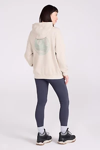 Printed Mountain Collage Womens Relaxed Fit Hoodie