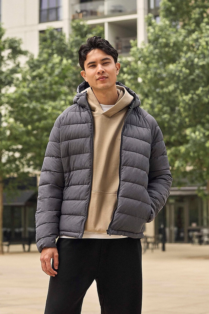 Light Cloud Cosi Marl Hooded Mens Padded Jacket