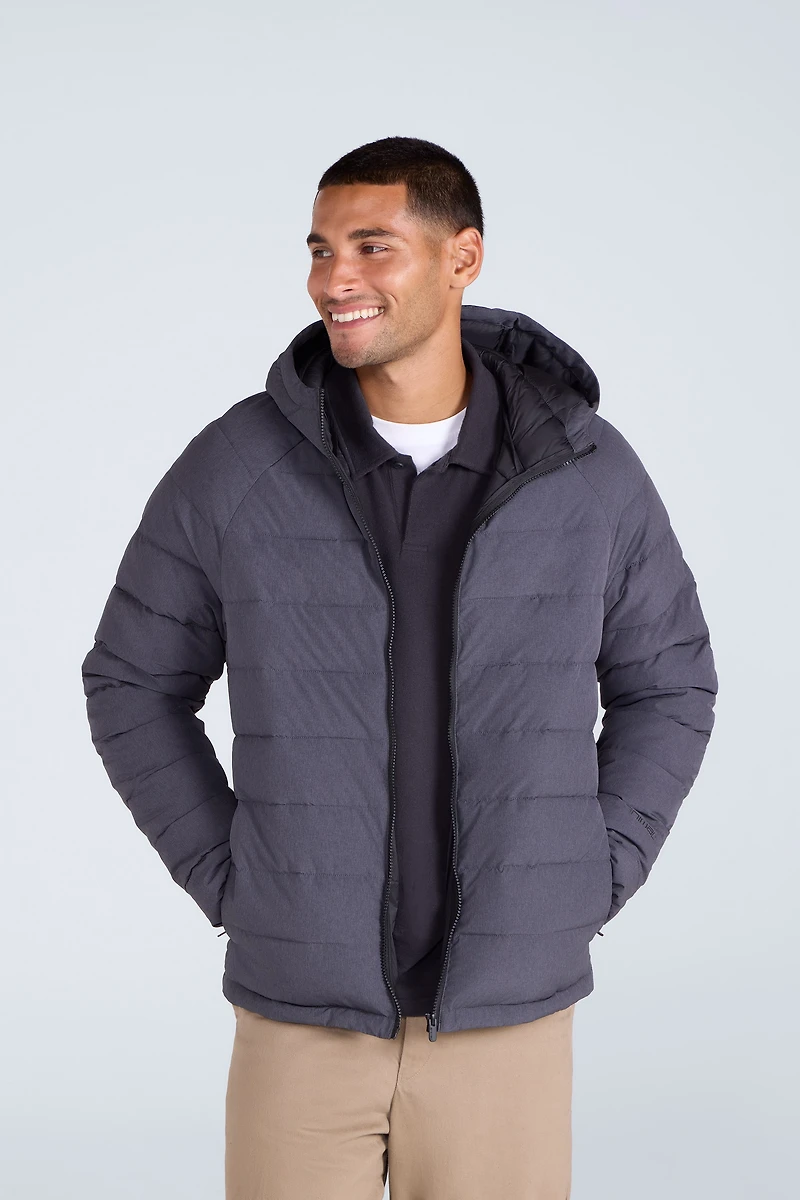 Light Cloud Cosi Marl Hooded Mens Padded Jacket