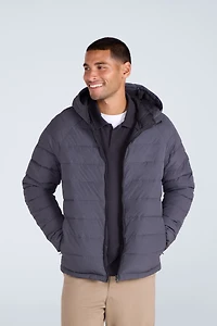 Light Cloud Cosi Marl Hooded Mens Padded Jacket