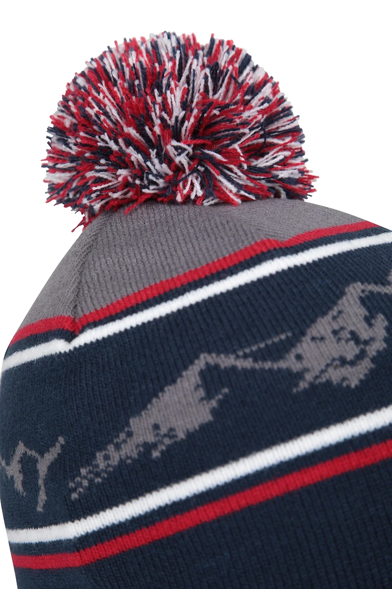 Mens Fur Lined Pom Beanie