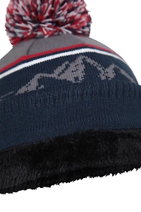 Mens Fur Lined Pom Beanie