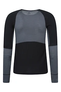 Panelled Extreme Merino Longsleeve Round Neck Top