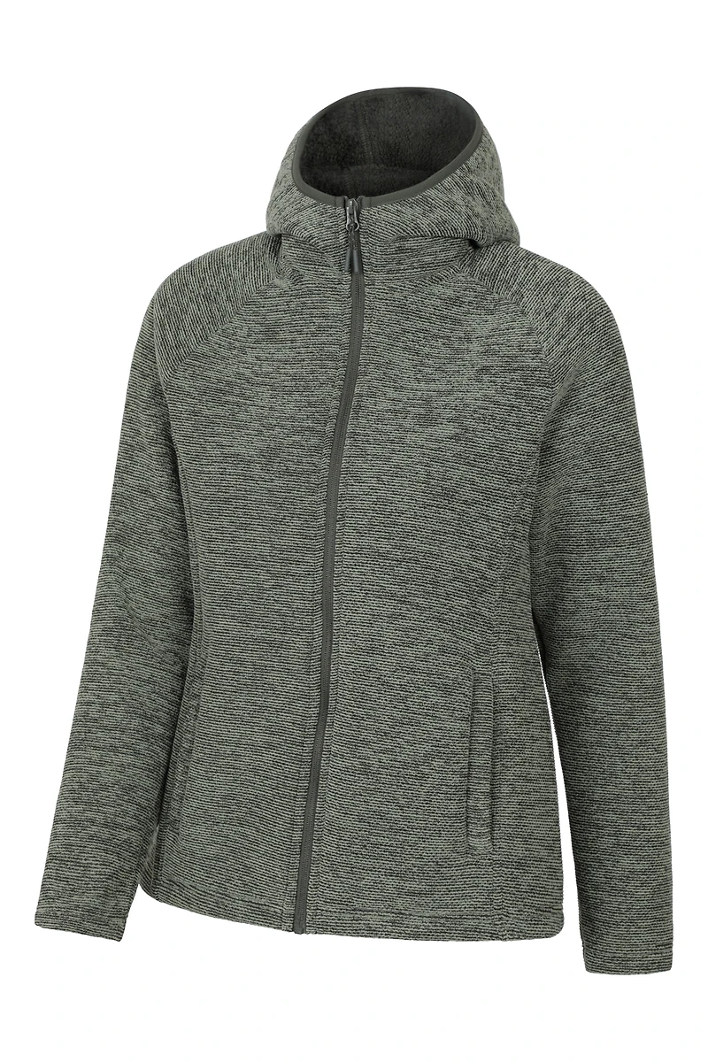 Hayfield Fur Lined Melange Womens Full Zip Fleece