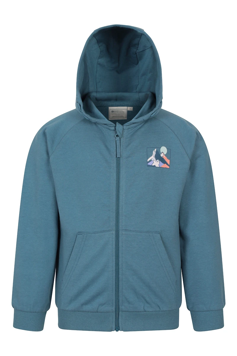 Moon Mountain Kids Graphic Full Zip Hoodie