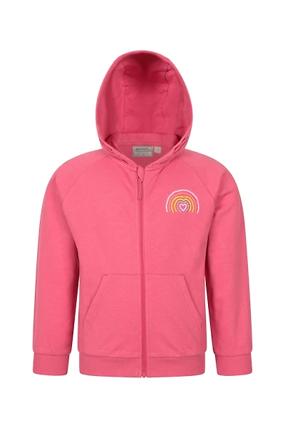 Rainbow Heart Kids Graphic Full Zip Hoodie