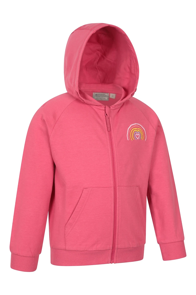 Rainbow Heart Kids Graphic Full Zip Hoodie