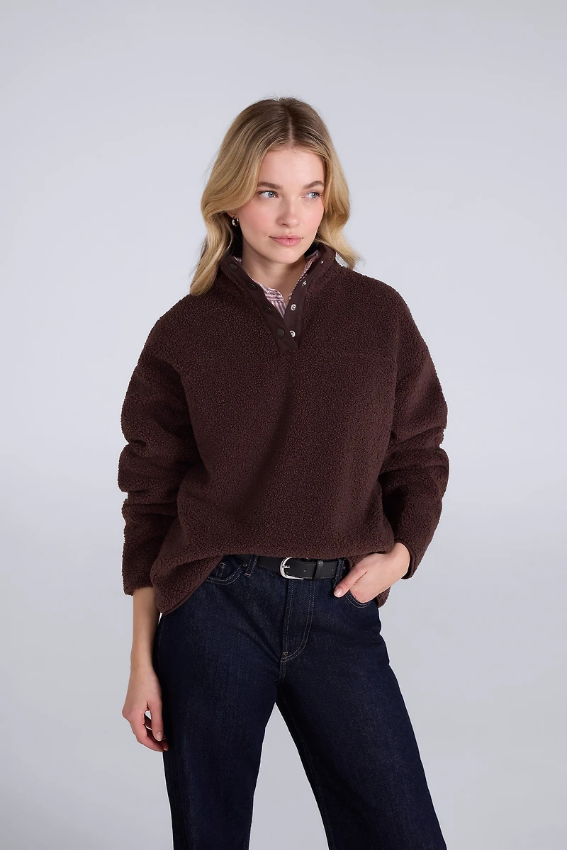 Billie Womens Boucle Popper Fleece