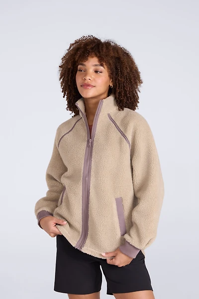 Bonnie Womens Trim Borg Jacket