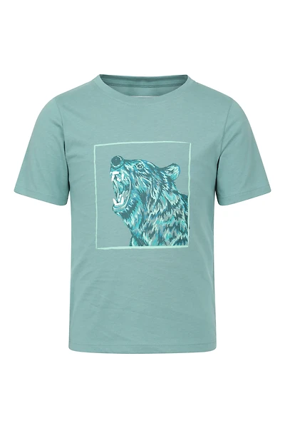 Glow The Dark Bear Kids Short Sleeve Tee