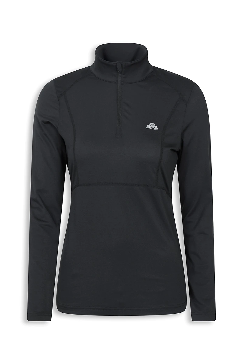 EMS Womens Zip Neck Long Sleeve Active Tee
