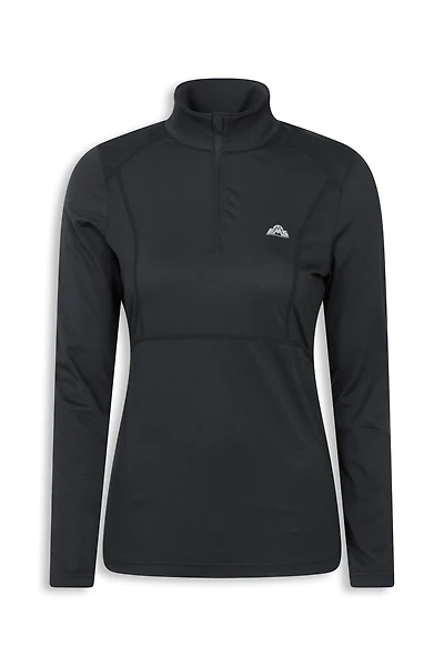 EMS Womens Zip Neck Long Sleeve Active Tee