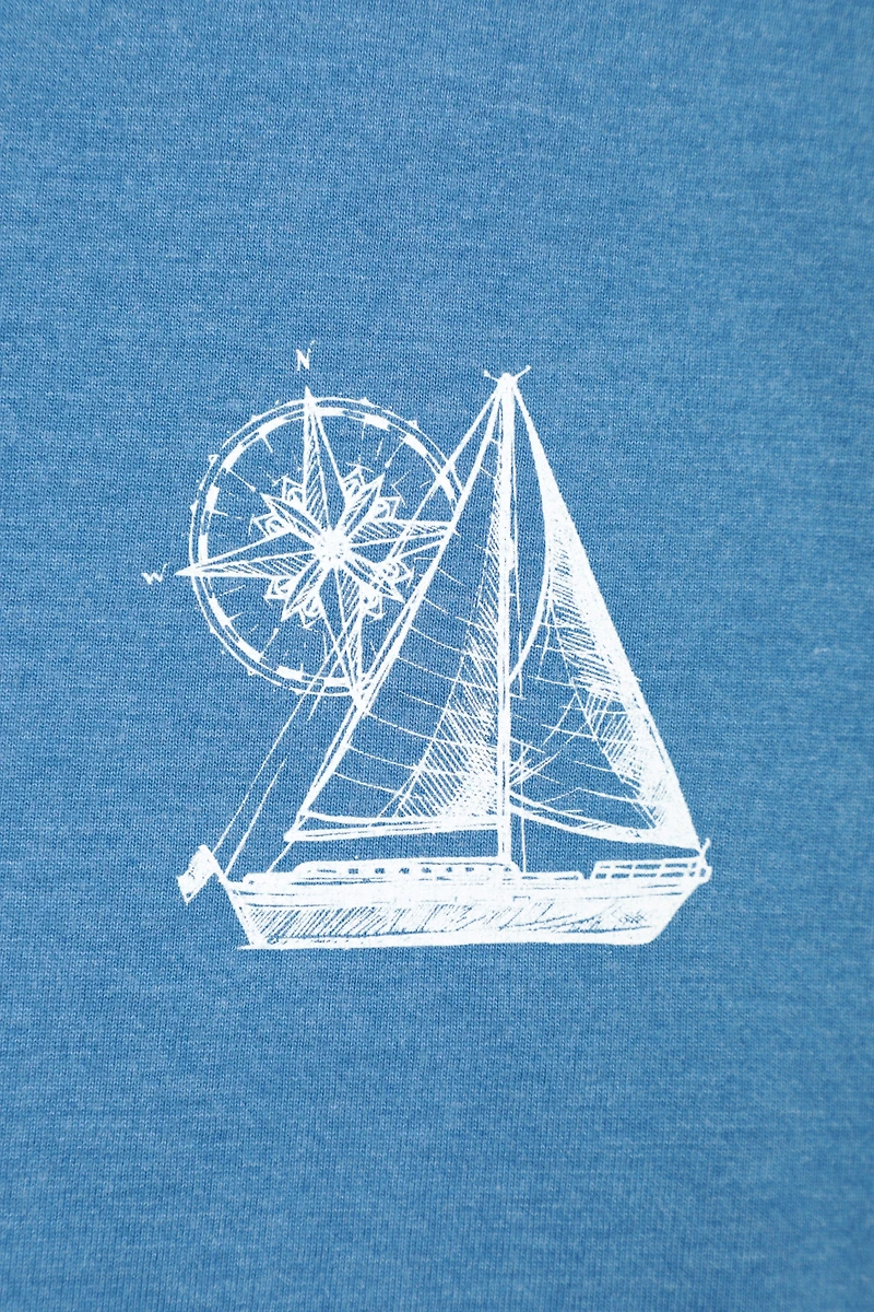 Sail Boat Mens Graphic T-Shirt