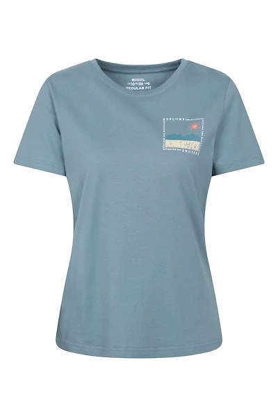 Printed Womens Explore the Mountains T-Shirt