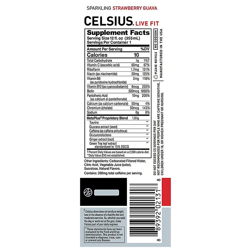 Celsius Sparkling Strawberry Guava Energy Drink