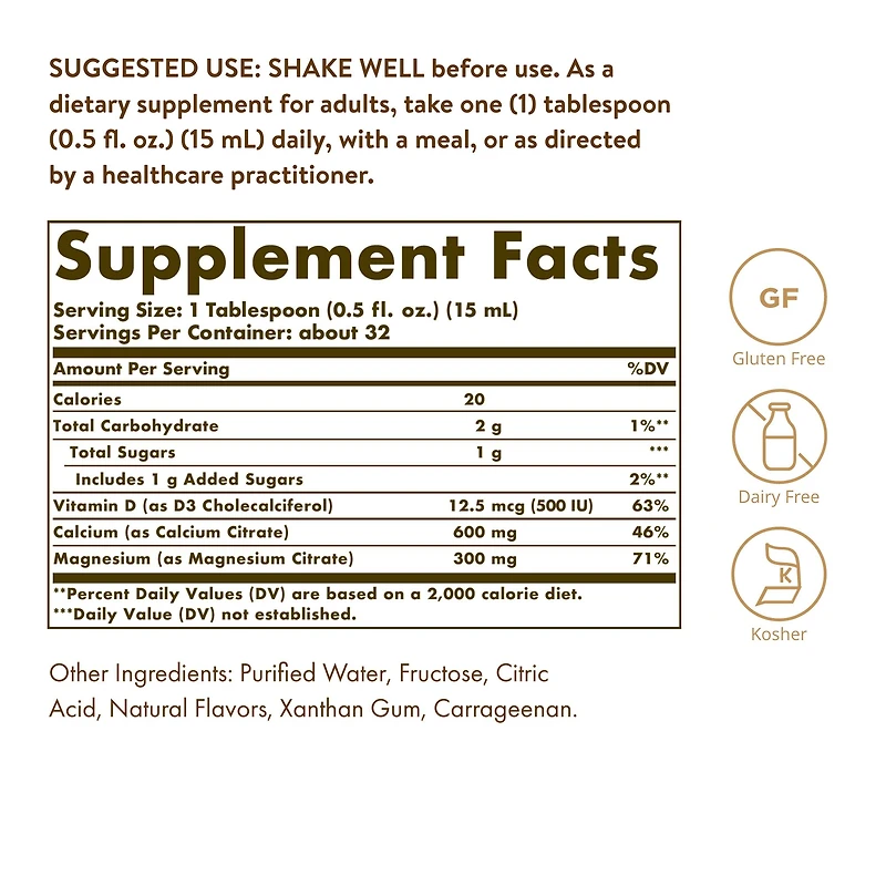 Blueberry Liquid Calcium Magnesium Citrate with Vitamin D3