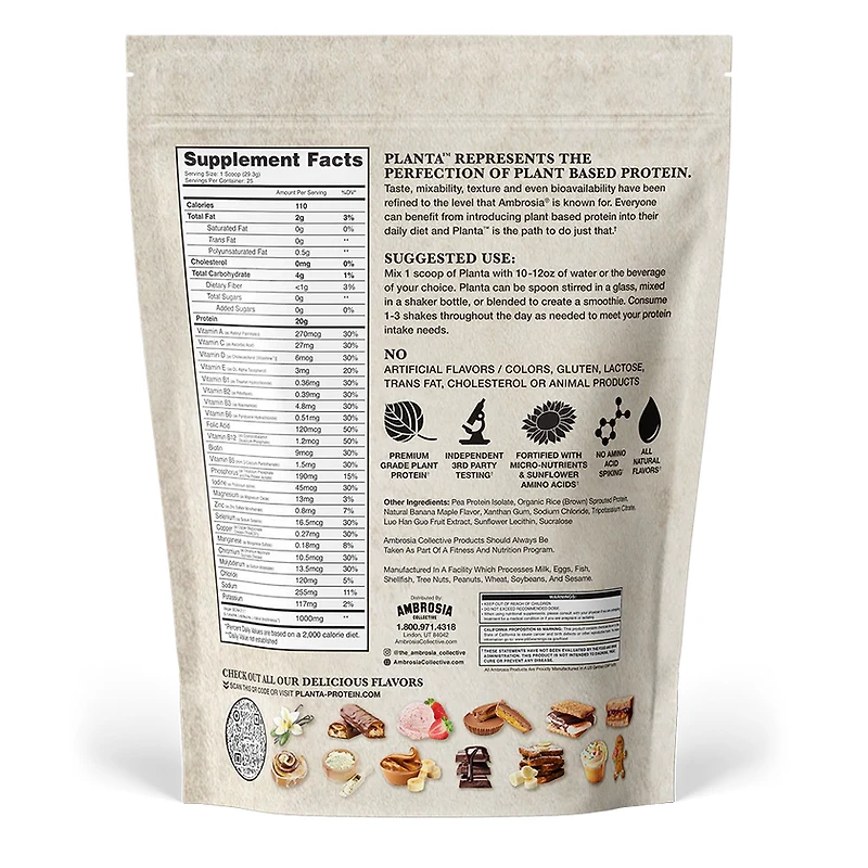 Planta Plant Protein Banana Maple French Toast 25srv