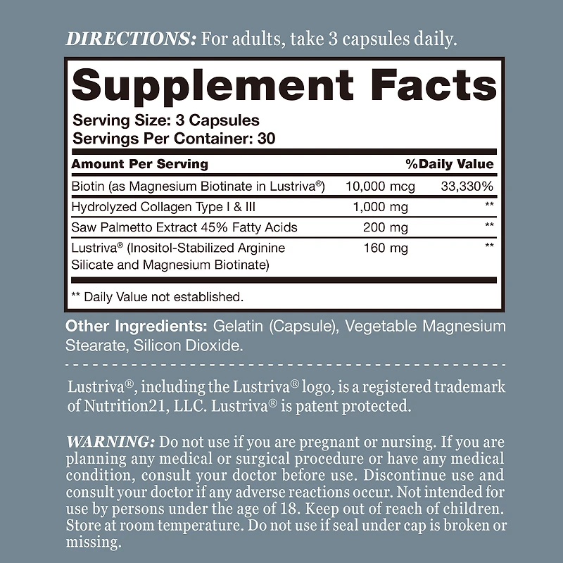 Hair Growth Complex with Lustriva 90ct