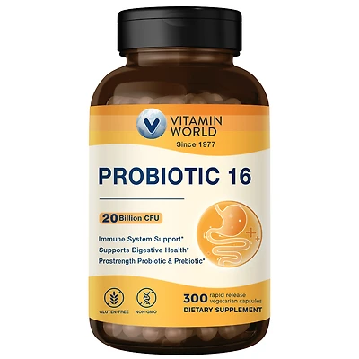 Probiotic16, 20 Billion Live CFUs - Vegetarian Capsules