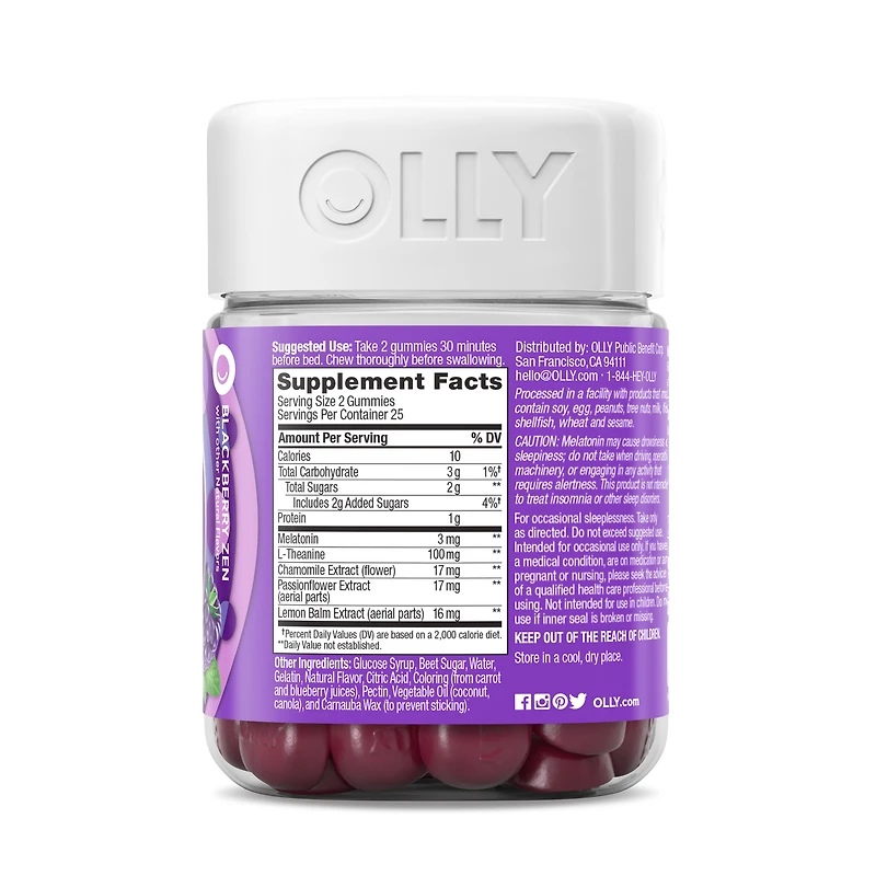 OLLY Sleep Blackberry Zen Gummies