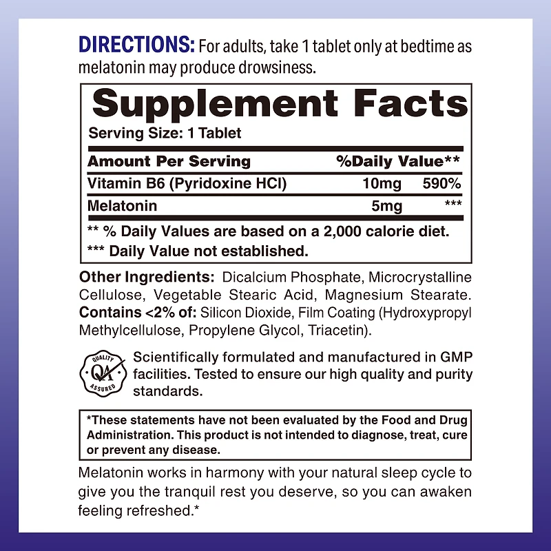 VW Melatonin 5mg TR tablets - 300ct