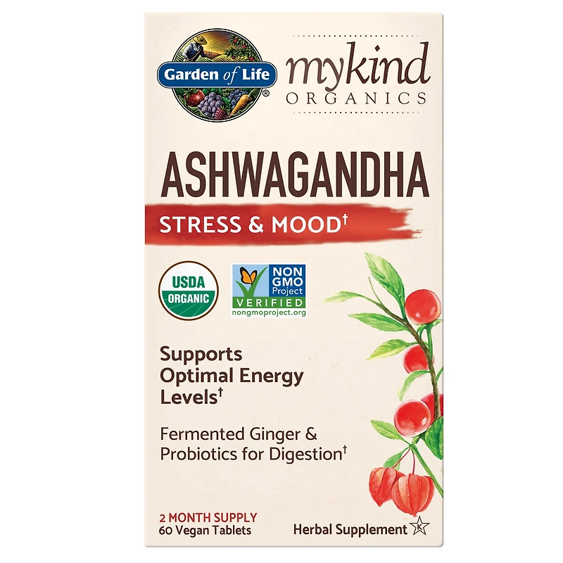 myKind Organics Ashwaganda Stress & Mood (60 count)