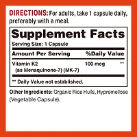 Vitamin K2 (MK-7) 100MCG – 60 Vegetarian Capsules