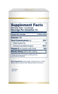 Manuka Honey MGO 400+ Ginger & Lemon 15ct Lozenges