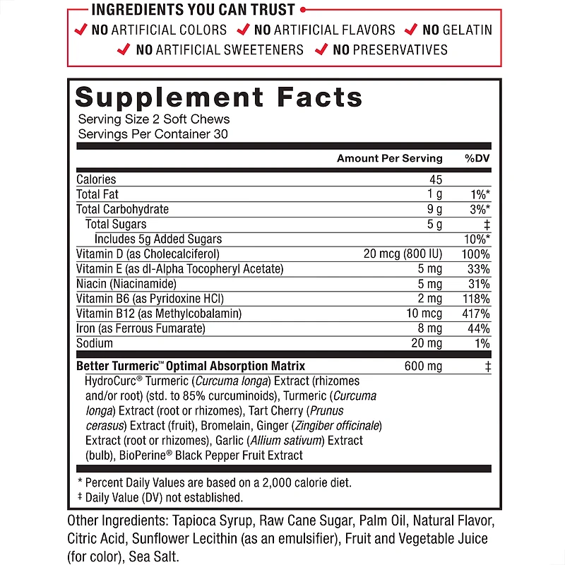 Better Turmeric Soft Chews Fruit Splash