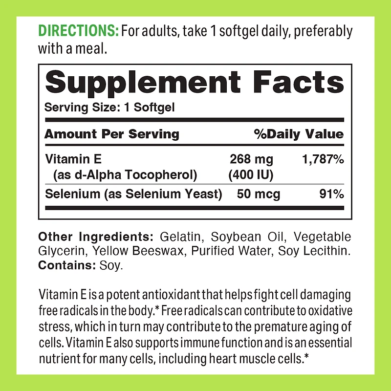 Vitamin E 400 IU with Selenium