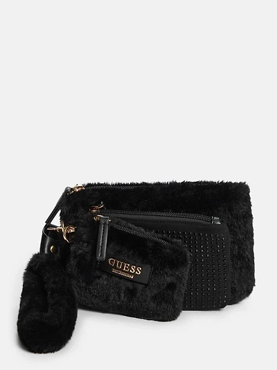 Faux-Fur 3-Piece Wristlet Set