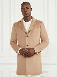 Single Breasted Wool-Blend Coat
