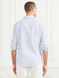 Seersucker Italian Notched Cuff Shirt