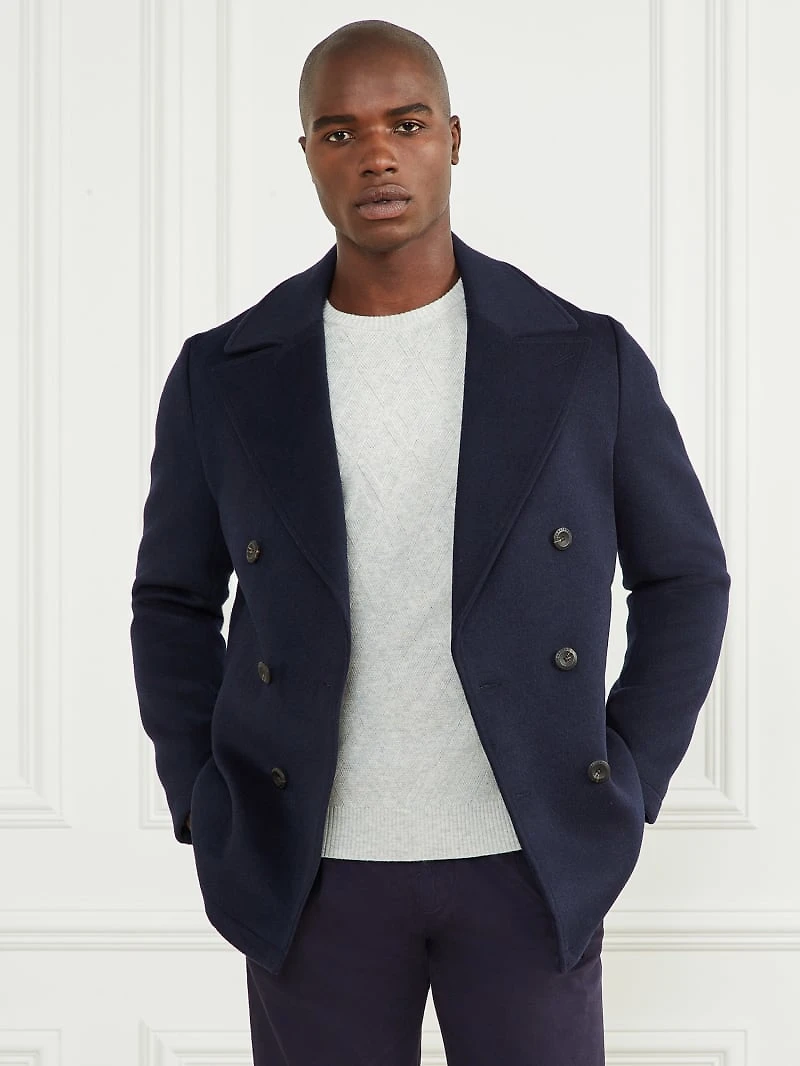 Notched Wool-Blend Peacoat