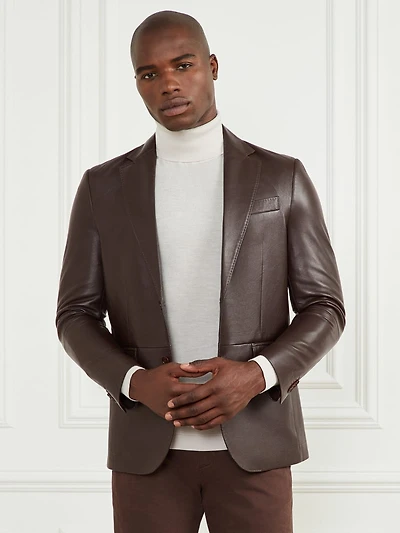 Steve Notched Leather Blazer