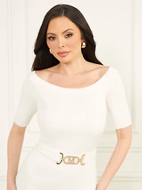 Cho Boat-Neck Sweater Dress