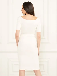 Cho Boat-Neck Sweater Dress