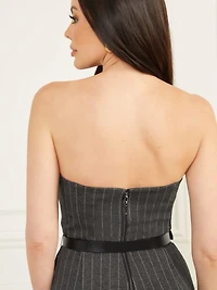 Hayden Pinstriped Strapless Jumpsuit