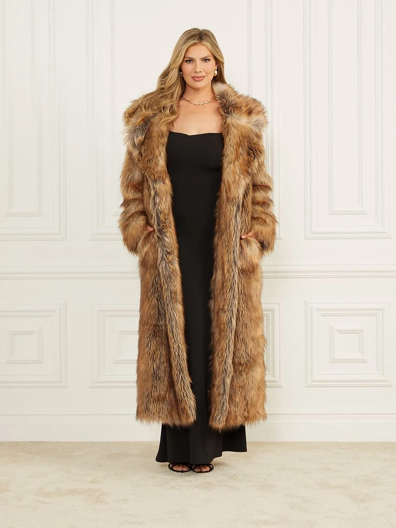 Stephanie Long Faux-Fur Coat