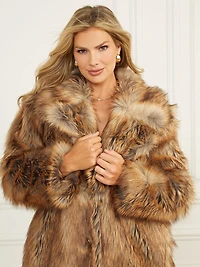 Stephanie Long Faux-Fur Coat