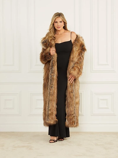 Stephanie Long Faux-Fur Coat