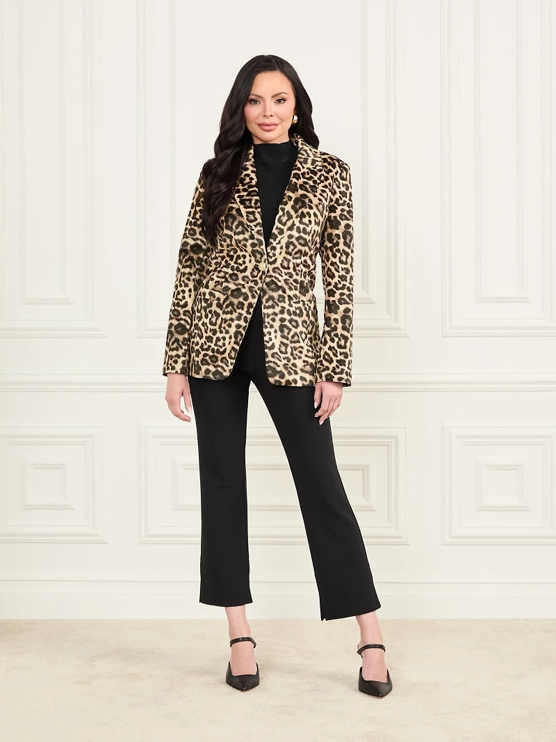 Pamela Printed Velvet Blazer