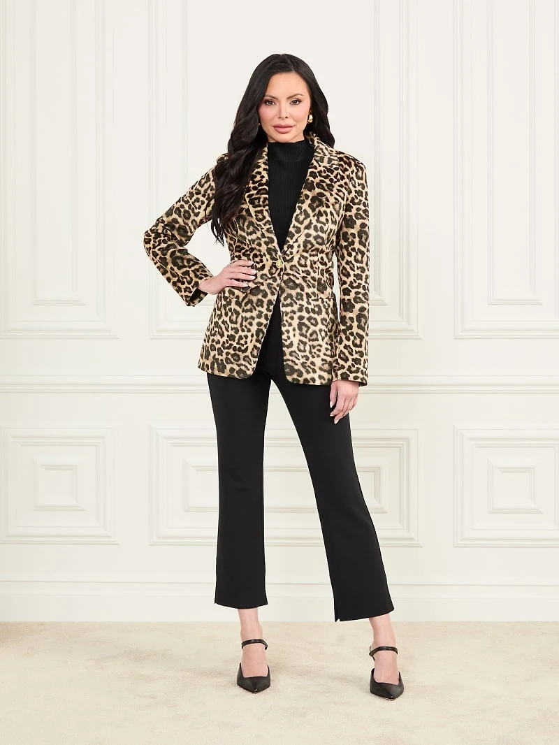 Pamela Printed Velvet Blazer