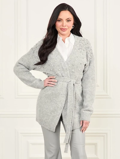 Sibilla Belted Embellished Cardigan