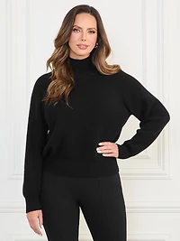 Denise Mock-Neck Ribbed Sweater