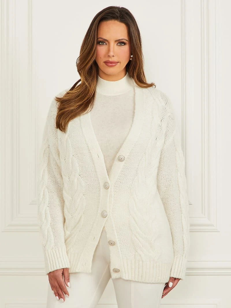 Ginny Cable-Knit Sweater Cardigan