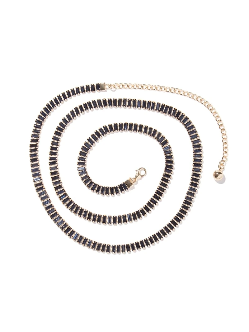 Baguette Rhinestone Thin Belt