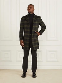 Single Breasted Plaid Coat
