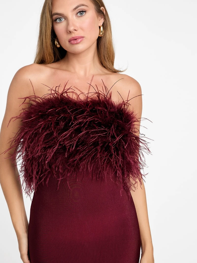 Evita Feather Bandage Dress